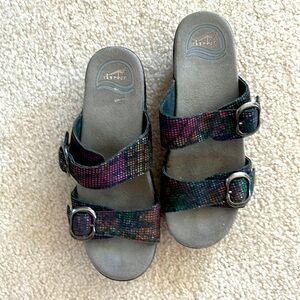Dansko Double Strap Wedge Heel Sandals
